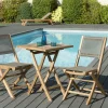 Salon de Jardin Teck Table carrée 60x60 + 2 chaises pliantes SUMMER ref. 30020849