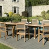 Salon de Jardin Teck Table extensible 200/300 + 6 fauteuils empilables SUMMER ref. 30020854