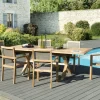 Salon de Jardin Teck Table extensible 180/240 + 6 fauteuils empilables SUMMER ref. 30020851