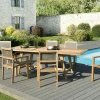 Salon de Jardin Teck Table extensible 180/240 + 6 fauteuils empilables SUMMER ref. 30020850
