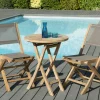 Salon de Jardin Teck Table D60 + 2 chaises pliantes SUMMER ref. 30020847