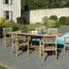 Salon de Jardin Teck Table extensible 180/240 + 6 fauteuils empilables SUMMER ref. 30020846