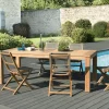 Salon de Jardin Teck Table 220x100 + 6 chaises pliantes BERGEN ref. 30020836