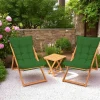 Salon jardin détente 2 places vert - bois et toile SORA