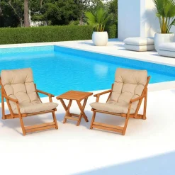 Salon jardin détente beige - 2 assises confort SORA
