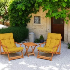 Salon jardin détente beige - 2 assises confort SORA