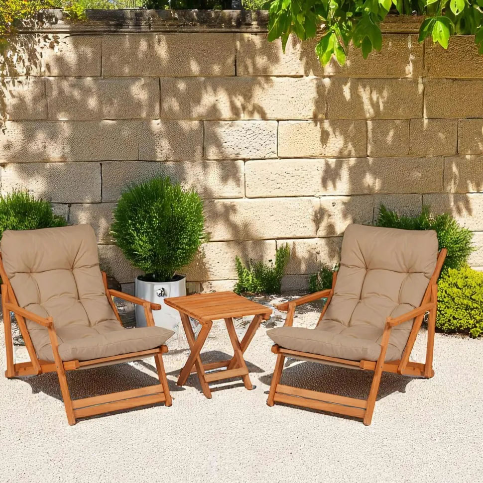 Salon jardin détente beige - 2 assises confort SORA