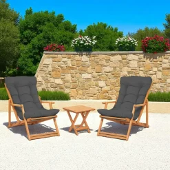 Salon jardin détente gris - 2 assises confort SORA