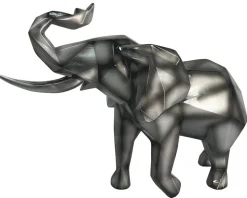 Sculpture moderne d'éléphant gris anthracite