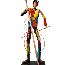 Sculpture moderne en métal peint contrebasse