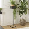 Sellette porte-plante bois-métal noir 80 cm CORUMBA