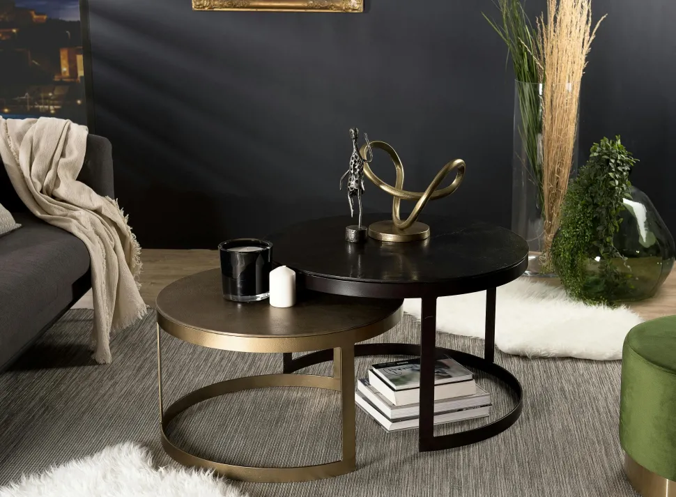 Sellette porte-plante bois-métal noir 80 cm CORUMBA