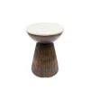Sellette ronde bois et marbre D39 cm