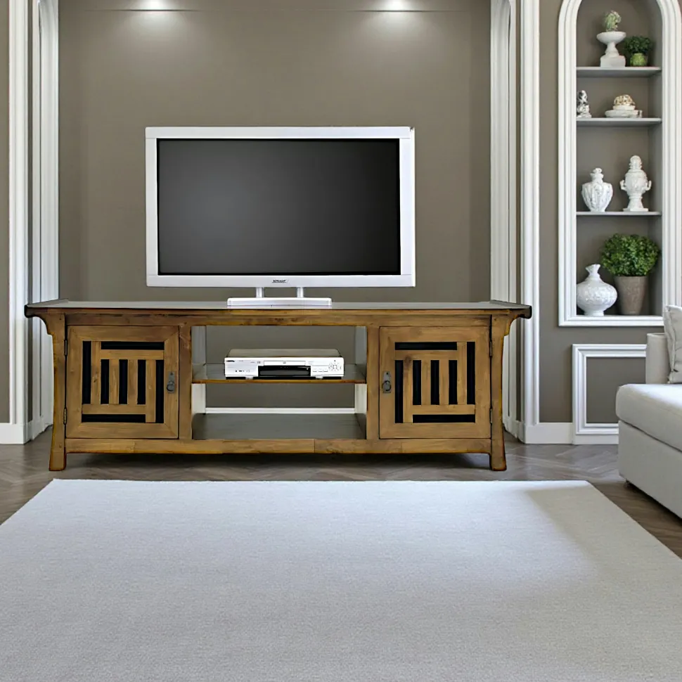 Semainier meuble bois massif style colonial MAORI