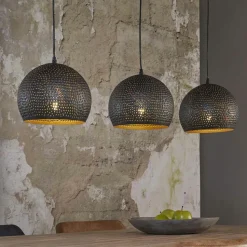 Suspension ajourée 3 demi-globes métal 110x25x150cm RALF