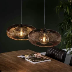 Suspension contemporaine 2 lampes style disques RALF