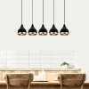 Suspension cuisine noire & cuivre, 5 abat-jour SILE