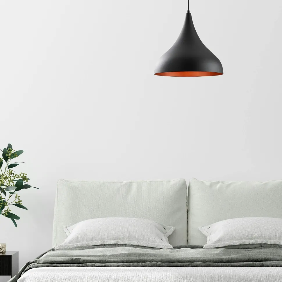 Suspension de cuisine noire mate – intérieur cuivré SILE