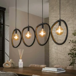 Suspension de cuisine noire – 4 galets en métal TRIBECA