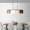 Suspension de table moderne, 4 abat-jour tons naturels ZURICH