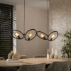 Suspension de table noire 4 anneaux métal pivotants TRIBECA