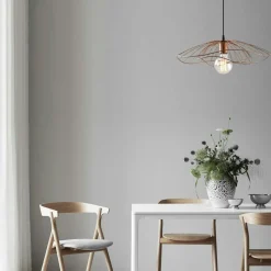 Suspension de table noire design diamant 5 abat-jour ERZIN