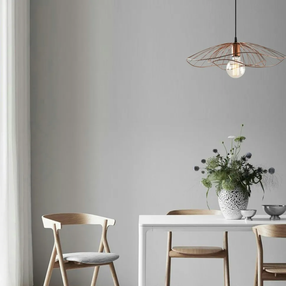 Suspension de table noire design diamant 5 abat-jour ERZIN
