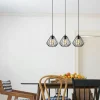 Suspension de table noire design diamant 3 abat-jour ERZIN