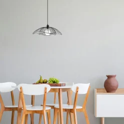 Suspension design filaire double fleur dorée 50 cm SINOP