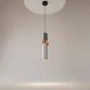 Suspension design grise & or – tige & anneaux dorés SOLANA