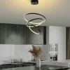 Suspension design LED – noire, 3 anneaux spirale VIESTE