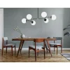 Suspension design noire 6 globes verre dépoli SIERRE