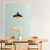 Suspension design noire & dorée évasée, fini alvéolé SILE