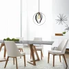 Suspension design noire filaire, anneaux entrelacés SILE