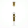 Suspension design verre – cylindre doré et transparent TAVA