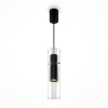 Suspension design verre – cylindre noir et transparent TAVA