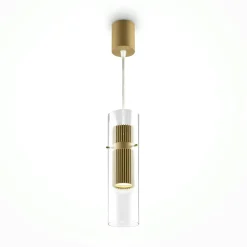 Suspension design verre – cylindre noir et transparent TAVA