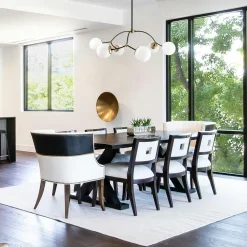 Suspension design vintage noire 6 globes blancs SIERRE