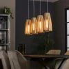 Suspension en bois ajourée 4 lampes LUCKNOW