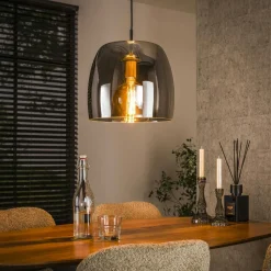 Suspension en verre ambré forme cloche NIAGARA