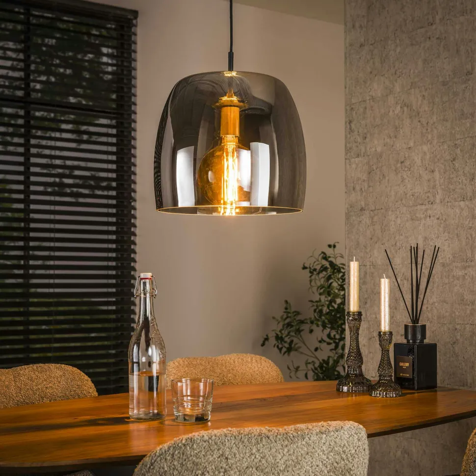 Suspension en verre ambré forme cloche NIAGARA