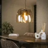 Suspension en verre ambré forme cloche 48 cm NIAGARA