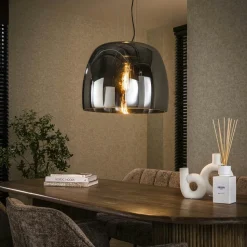 Suspension en verre ambré forme cloche 48 cm NIAGARA