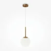 Suspension globe dorée - verre dépoli 18 cm DELTONA