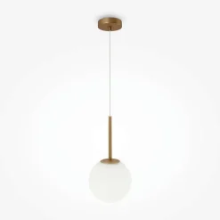 Suspension globe dorée - verre dépoli 18 cm DELTONA