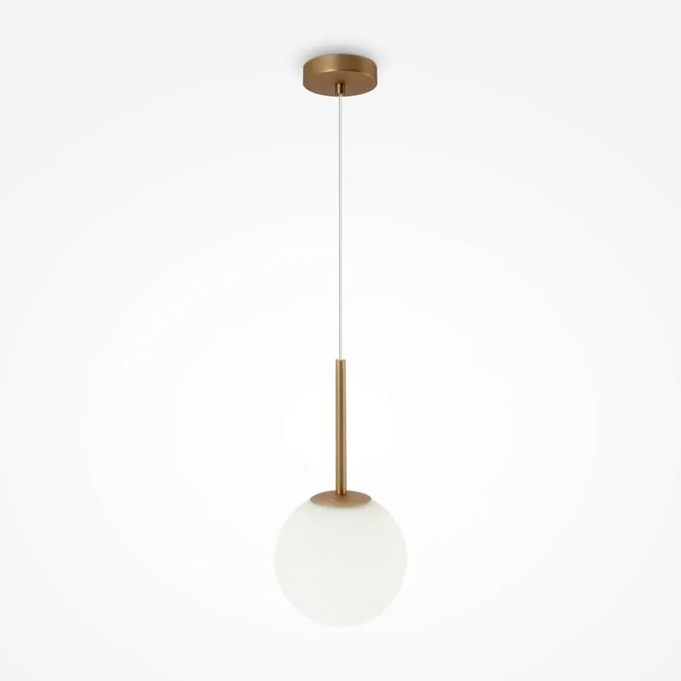 Suspension globe dorée - verre dépoli 18 cm DELTONA