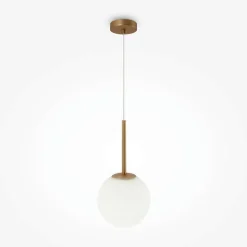Suspension globe dorée verre dépoli 20 cm DELTONA