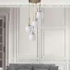 Suspension grappe 5 globes blancs avec anneaux SIERRE