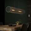 Suspension industrielle cylindre grillagé 2 lampes RALF