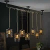 Suspension industrielle effet ruban gris ardoise 7 lampes RALF